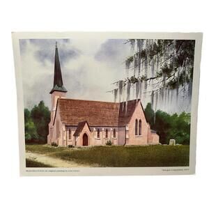 Erica Hoyt The Church of the Holy Cross Stateburg, SC 1977 Signed Painting